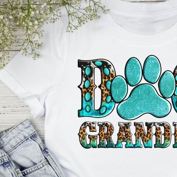 Dog Grandma TShirt, Vintage Leopard Dog Grandma Tee Shirt - Picture 3 of 5